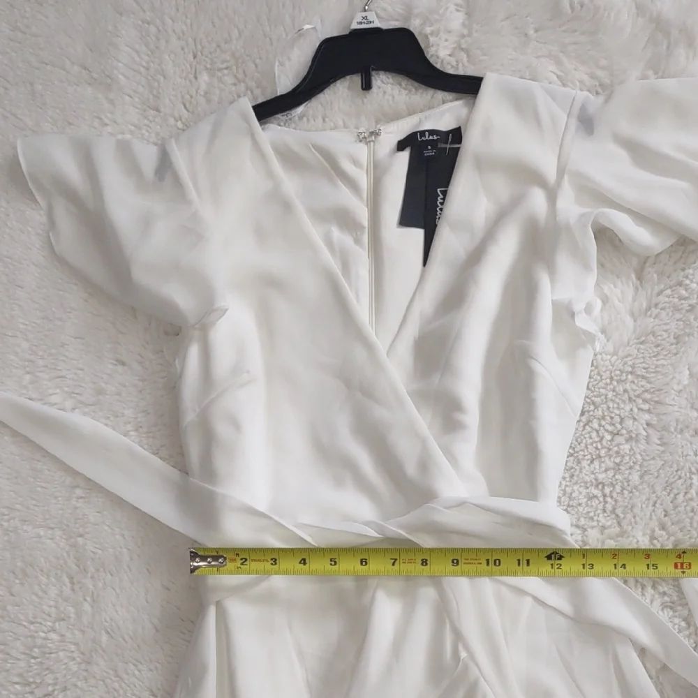 LULUS Elegant White Wrap Dress - Picture 13 of 16